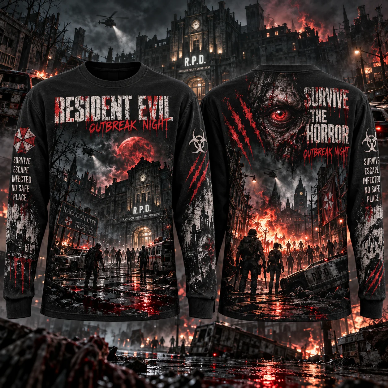Mens Fashion Summer - Resident Evil Long Sleeve T Shirt