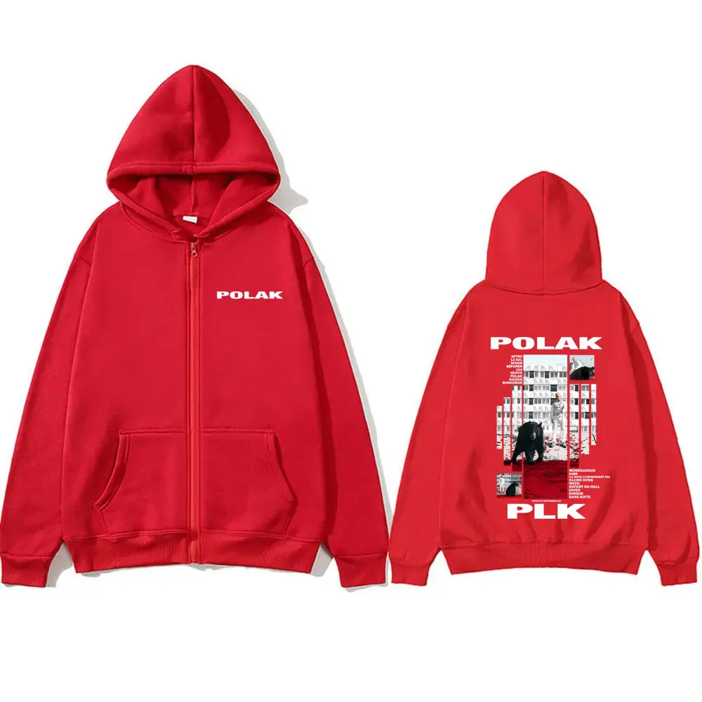Rapper Plk Polak Print Zipper  - đánh giá và giá Mens Fashion Zip Up Hoodies