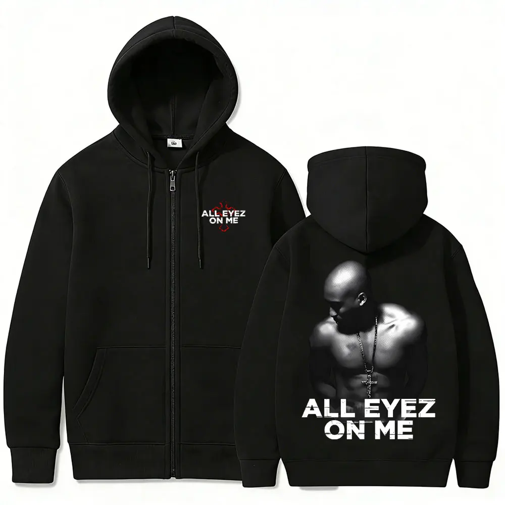 Rapper Tupac 2pac All Eyez on  - đánh giá và giá Mens Fashion Zip Up Hoodies