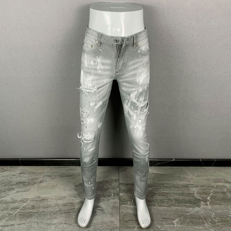 Fashionable new men's jeans, t - đánh giá và giá Men'S Fashion Grey Jeans