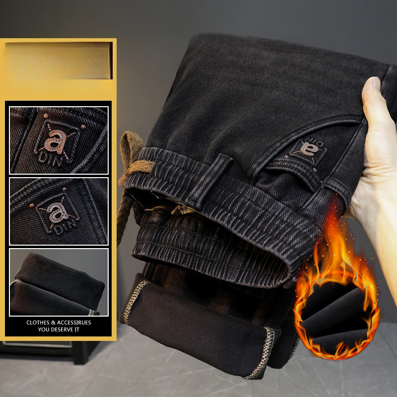 Men Winter New Fleece Jeans El - đánh giá và giá Men'S Fashion Grey Jeans