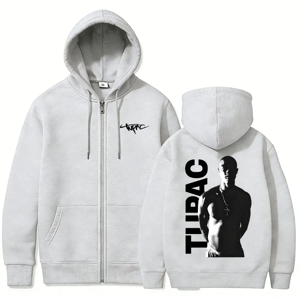 Rapper Tupac 2pac Zipper Hoodi - đánh giá và giá Mens Fashion Zip Up Hoodies